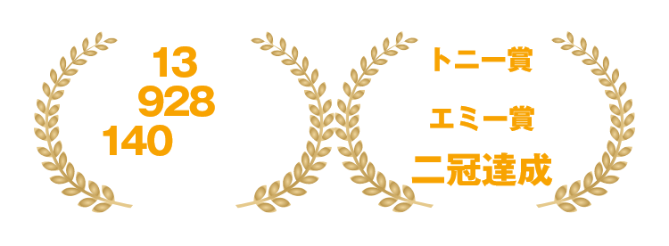 過去13回 全928公演 140万人以上を動員 / トニー賞 最優秀スペシャル・シアトリカル・イベント賞 エミー賞 最優秀振付賞 二冠達成